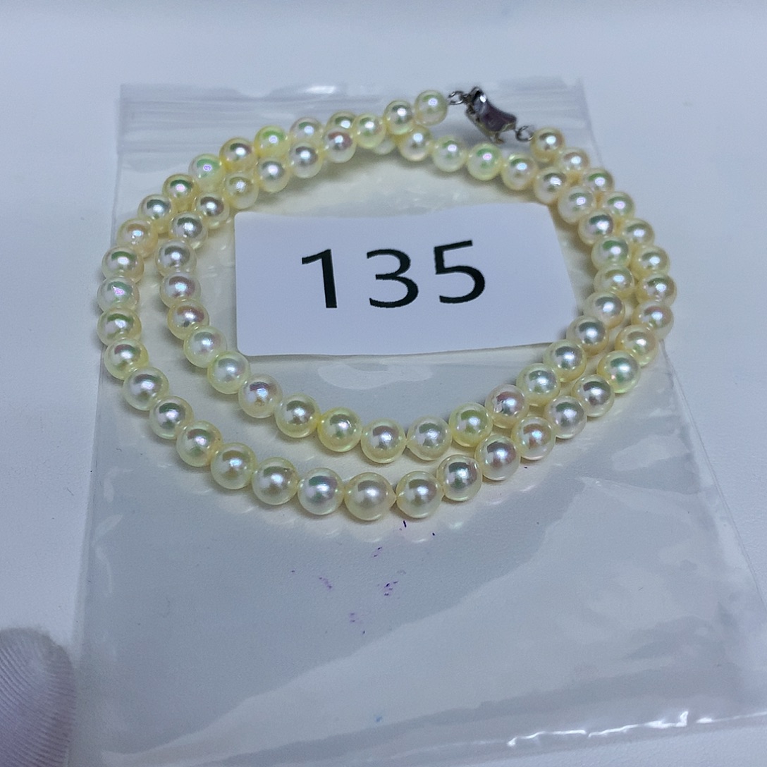 海水珍珠项链银S925镶嵌5-6