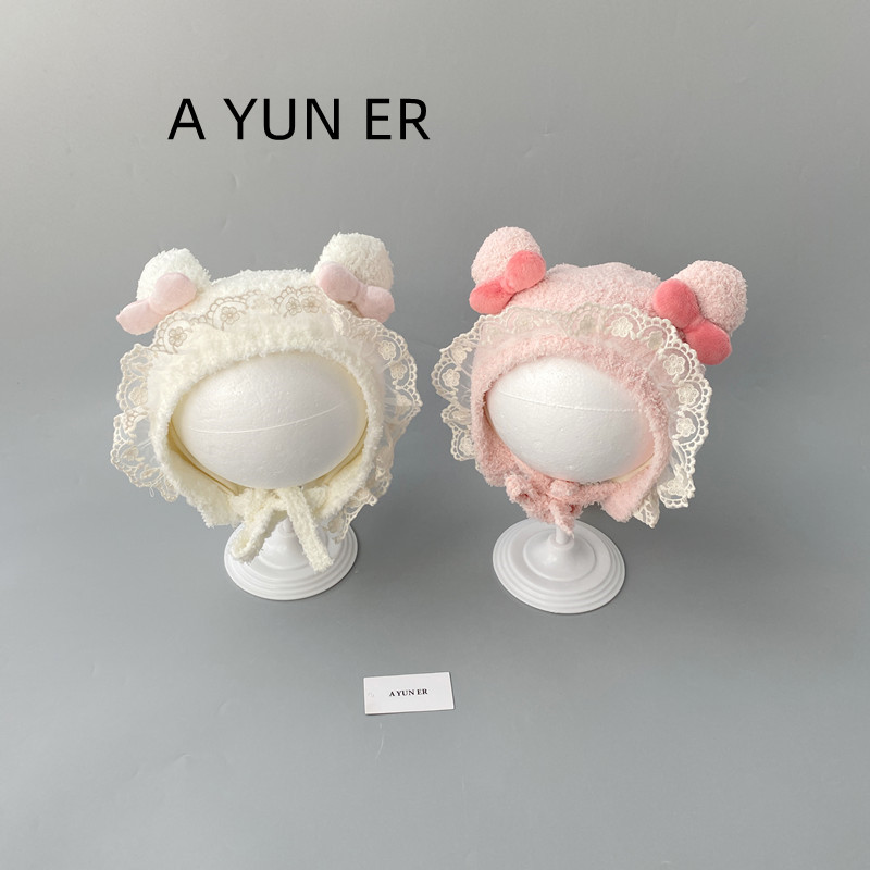 婴儿帽子秋冬季女宝宝公主帽可爱超萌婴幼儿护耳帽冬天保暖毛绒帽