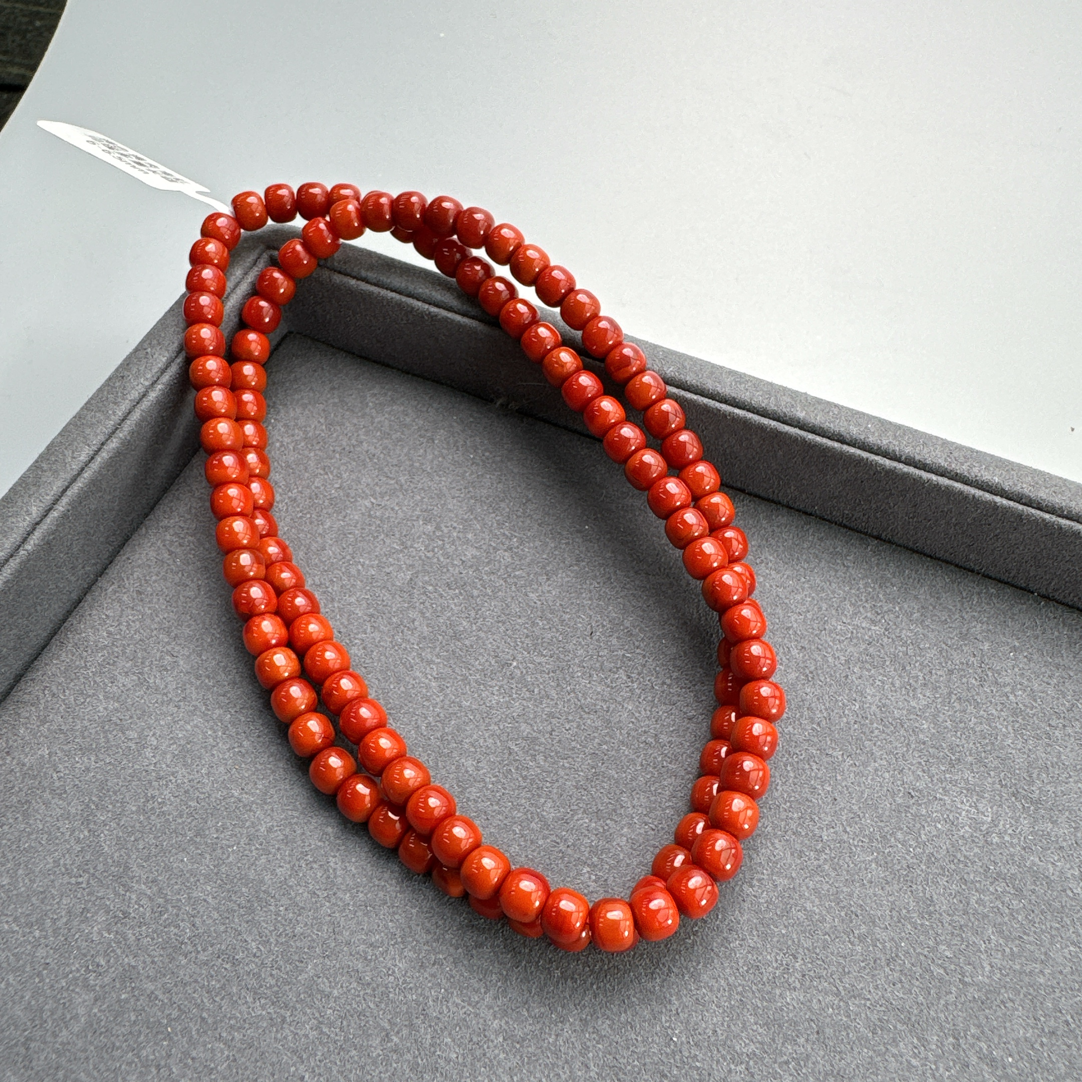 满色满肉南红玛瑙多圈长链6-6.5mm