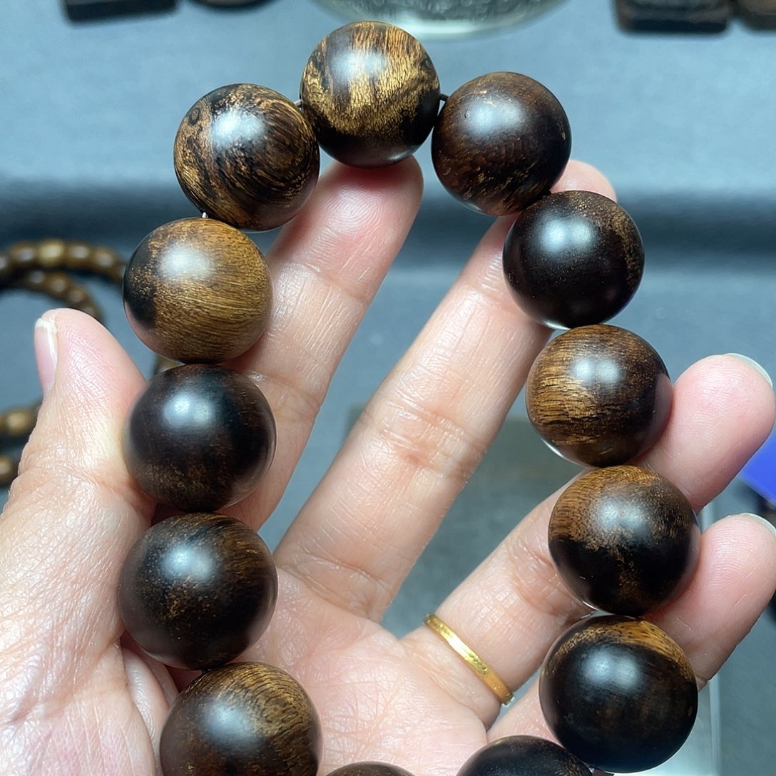 沉香手串木**易白棋瘤疤1.8