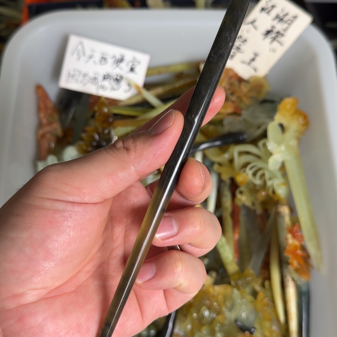 岫玉发饰未镶嵌明君玉簪就是好看