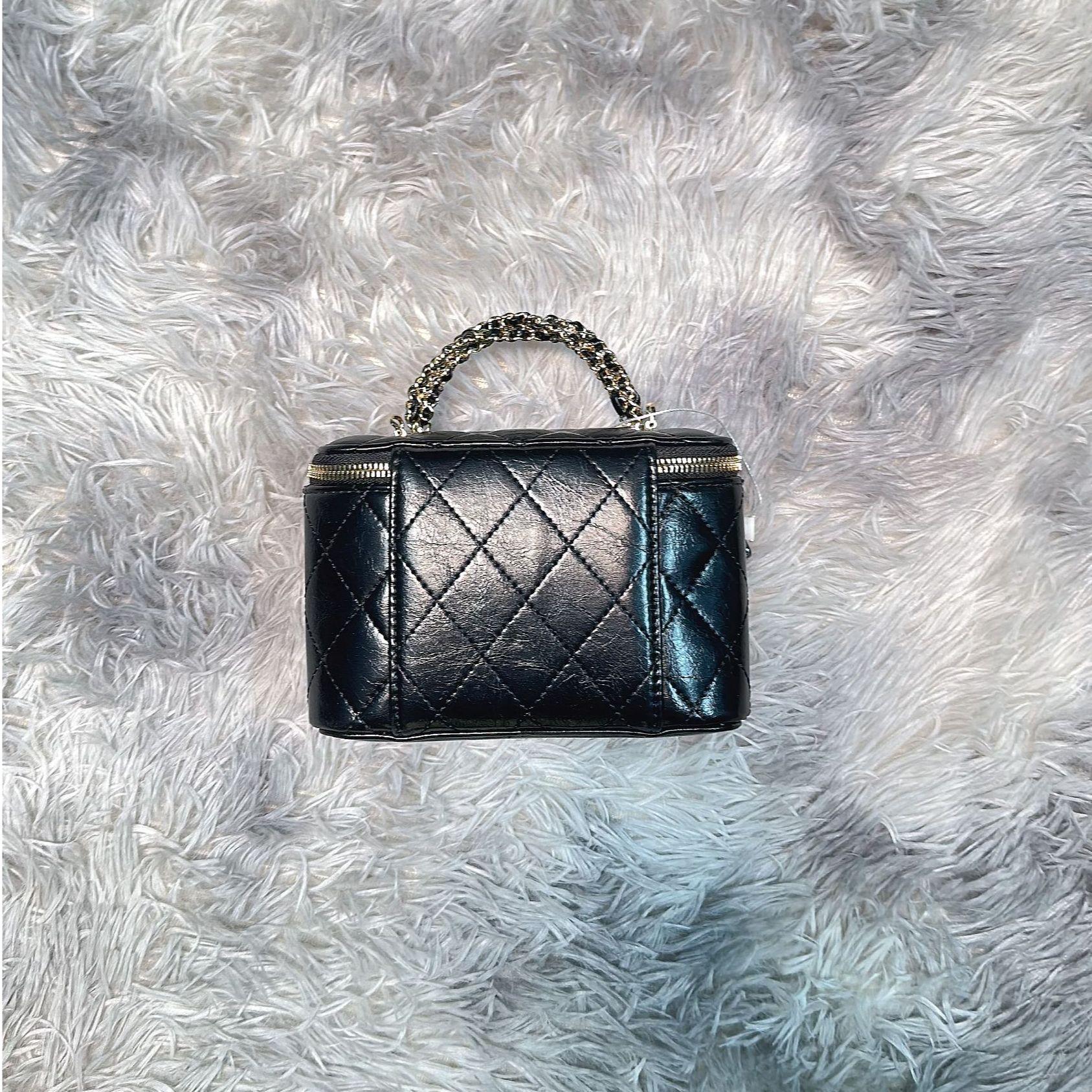 时尚百搭真皮女包想 盒子 废包 黑色 高级  0404