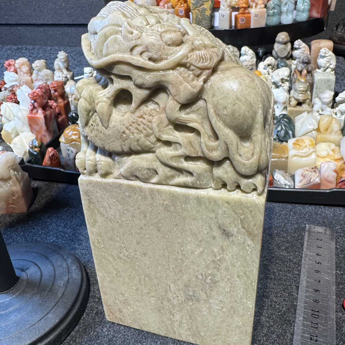 老寿山石 龙腾盛世 尺寸23-10.5-10.5厘米