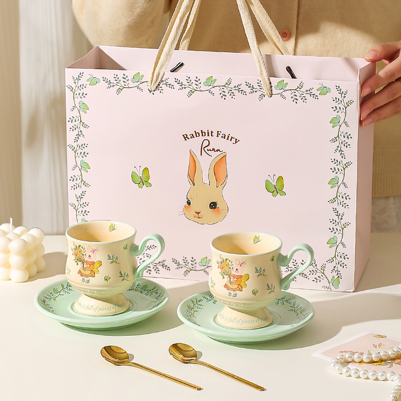 川岛屋咖啡杯碟套装高档精致情侣杯子礼盒下午茶茶具乔迁生日礼物