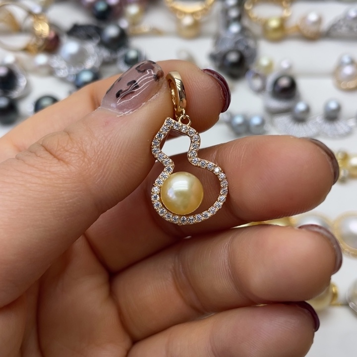 海水珍珠吊坠(不含链)银S925镶嵌