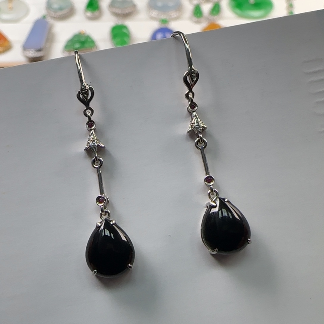 翡翠颈饰18K金镶嵌耳钩