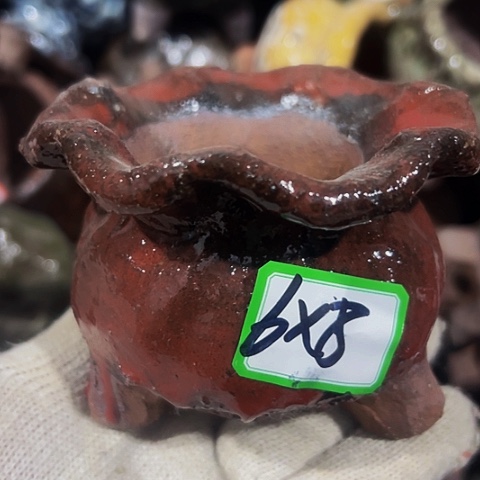 红陶粗陶花盆手工