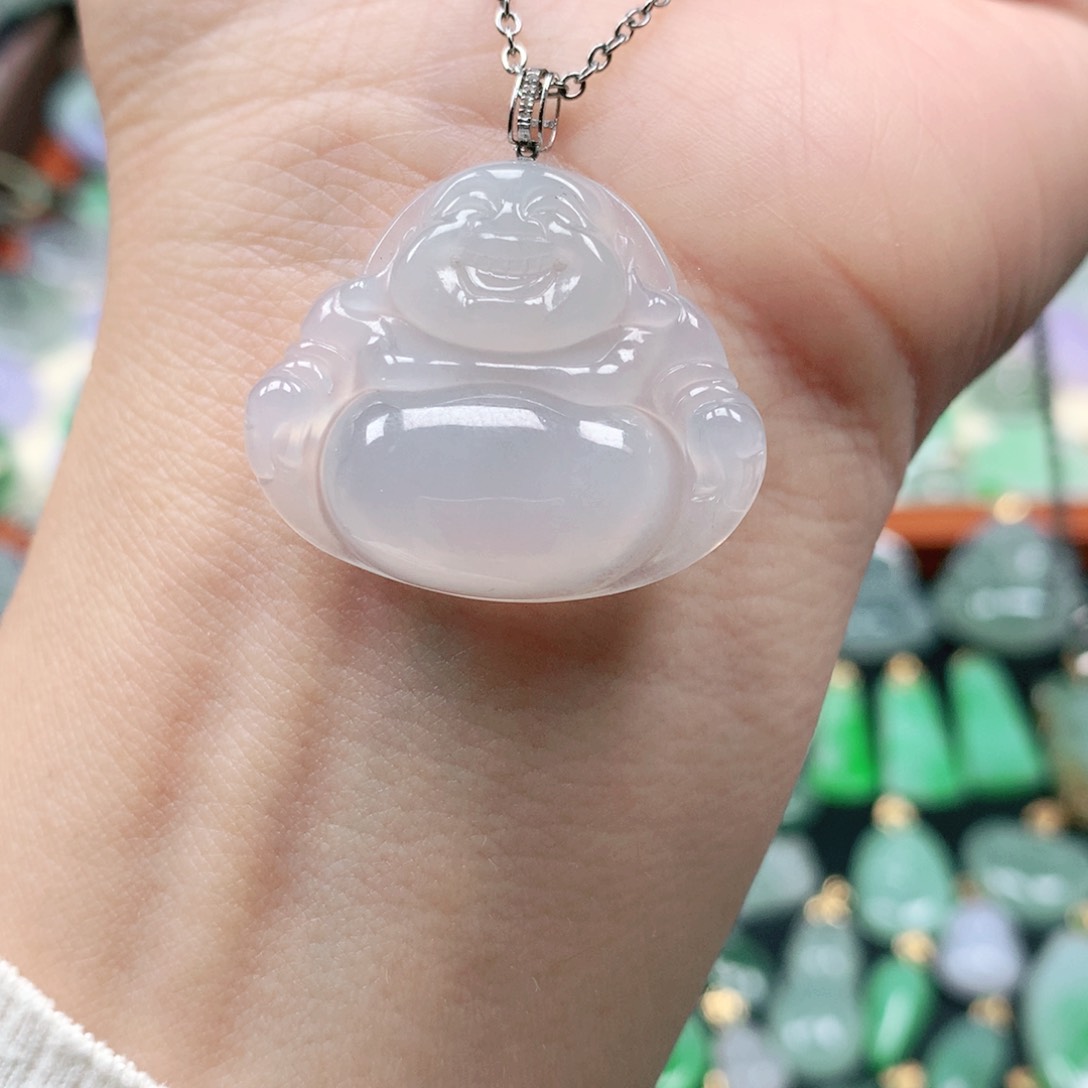 吊坠(不含链)18K金镶嵌翡翠