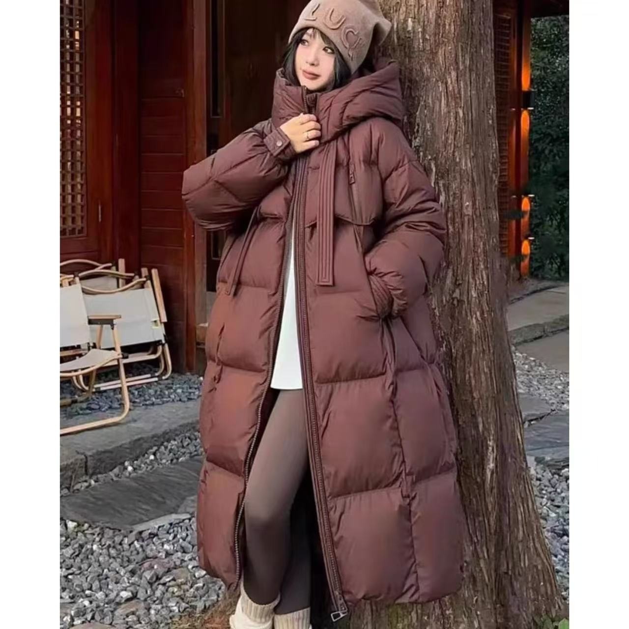 飘带设计款2025过膝长款加厚大被子棉服保暖秋冬外套