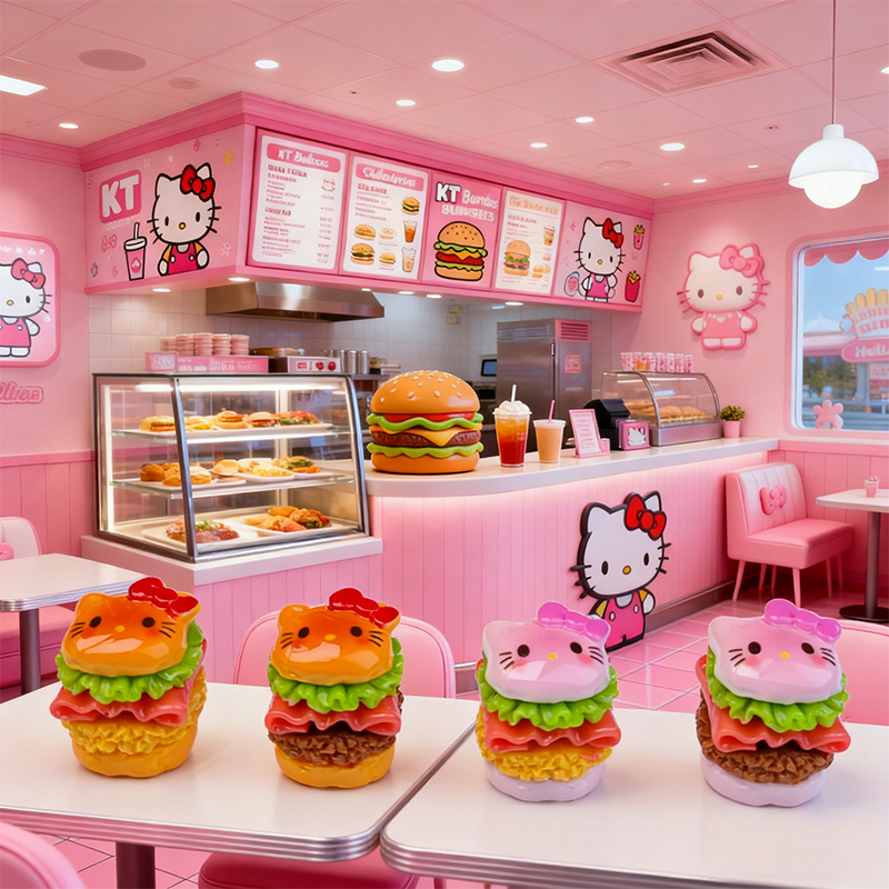 【元元定制—kt培根汉堡】手工diy树脂食玩配件摆件奶油胶饰品配饰