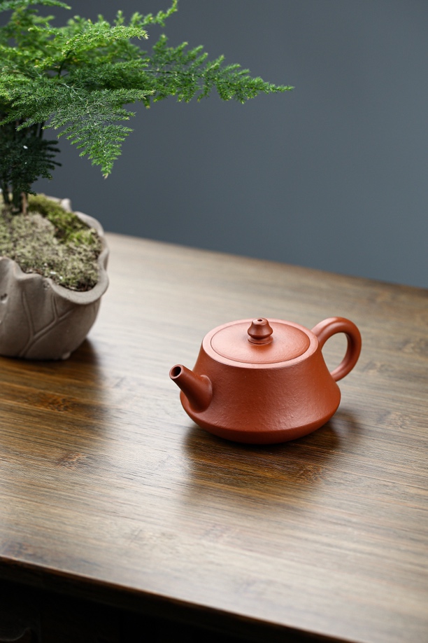 【柱础壶】国•工本人全手工制作，原矿朱泥，容量150cc