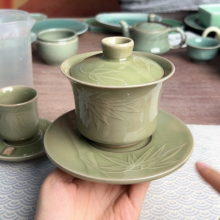 龙泉云间青瓷小米茶器