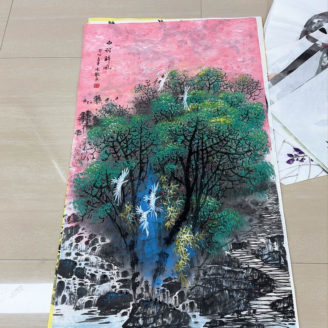 国画国画作品多次