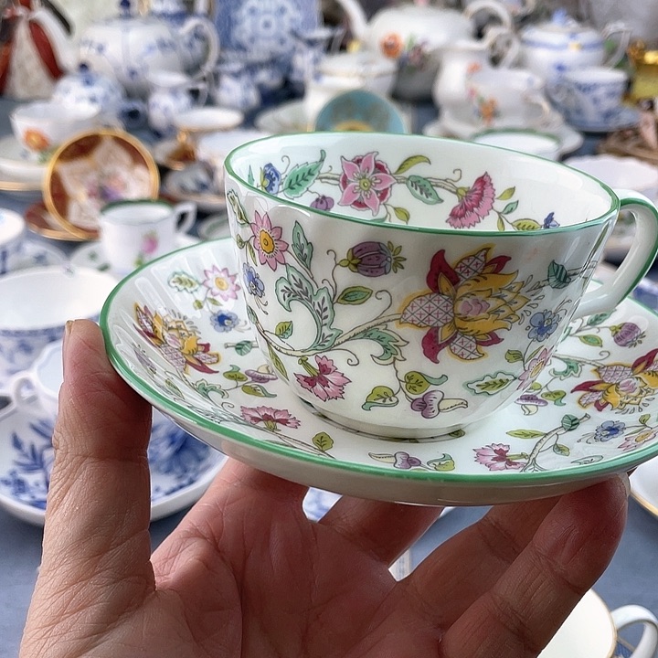 中古瓷器小房子盘子