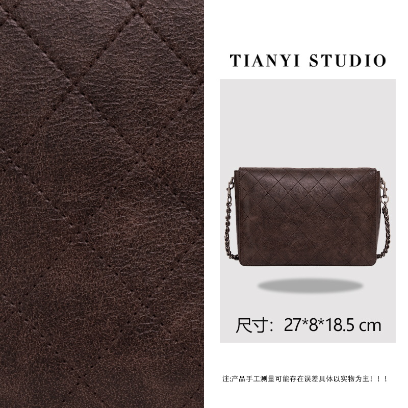 【天一甄选】ZT-95038-游牧复古咖   轻奢高级韩版单肩时尚简约女包
