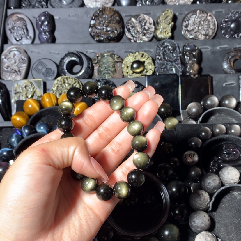 【闪购商品】黑曜岩手链未镶嵌Z**~