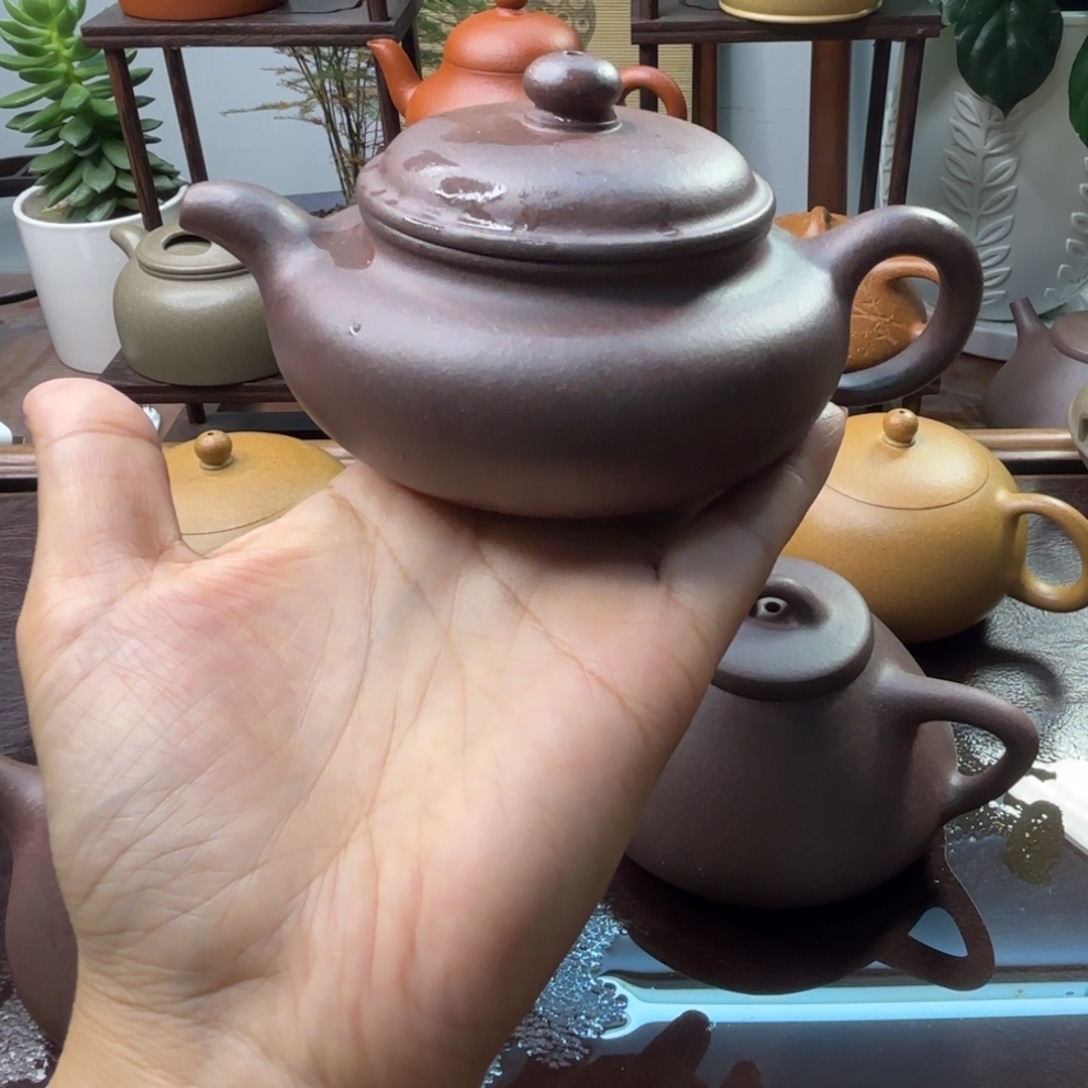 风***雨茶壶紫砂底槽清仿古瑕240cc