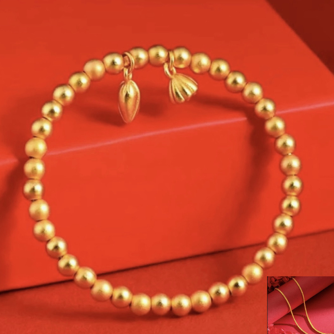   锦喜福珠宝两世欢莲蓬手链➕加长加粗项链G0005