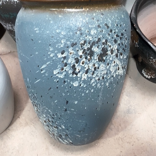 紫砂花盆楼26高度41蓝泼墨