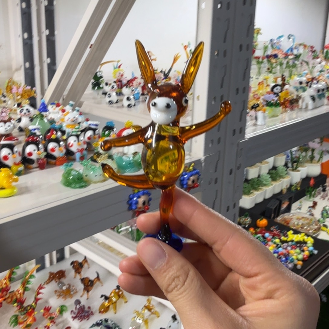 手工艺品琉璃功夫驴