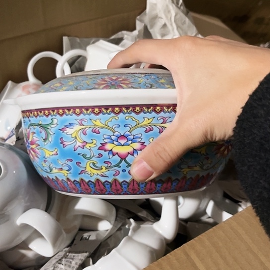 盘双耳品锅一个陶瓷陶瓷