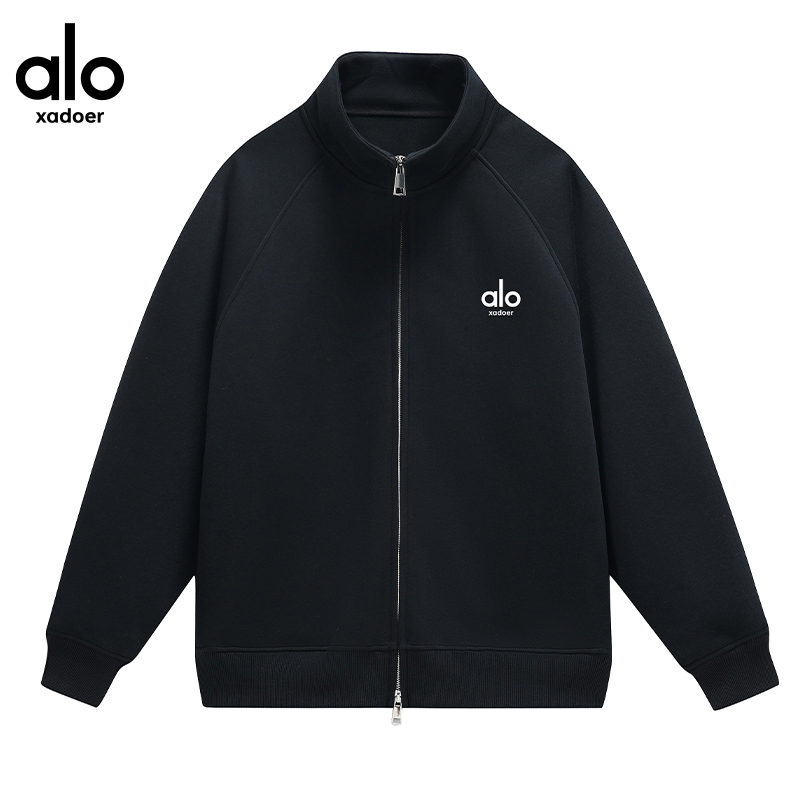 Aloxadoer春秋新款ins男女同款潮流休闲百搭立领开衫卫衣户外运动