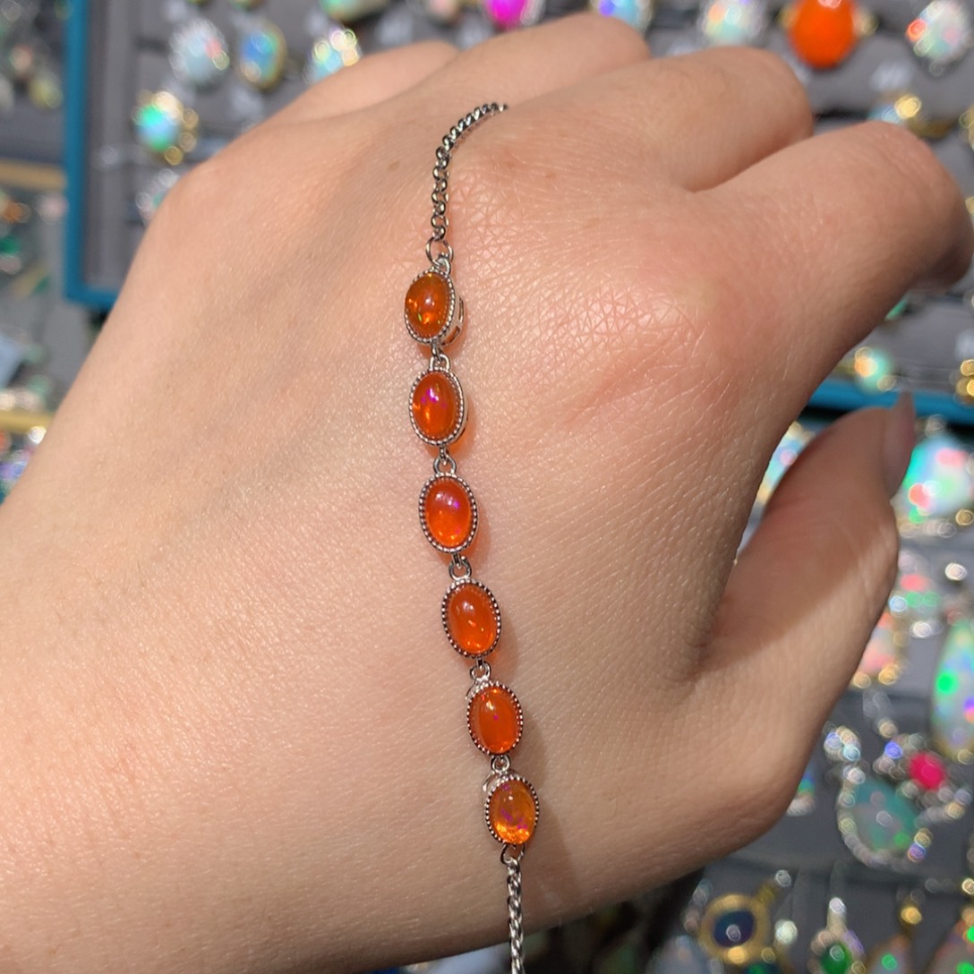 欧泊福利手链银S925镶嵌