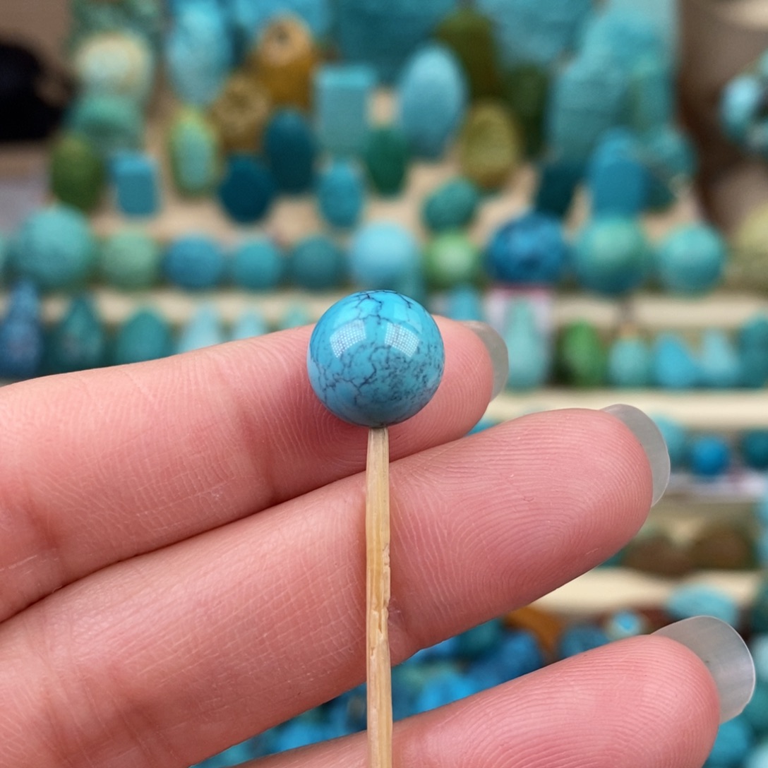 绿松石珠宝奇石未镶嵌10mm