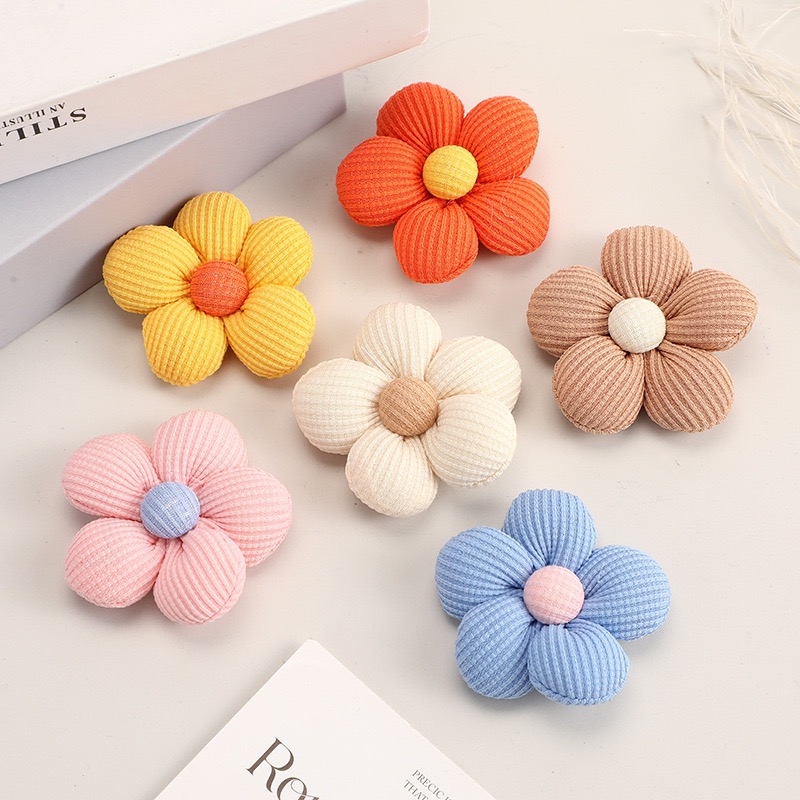 非金属布艺胸针 甜美风日韩胸针高弹花卉简约拼色夏季弹力女韩版