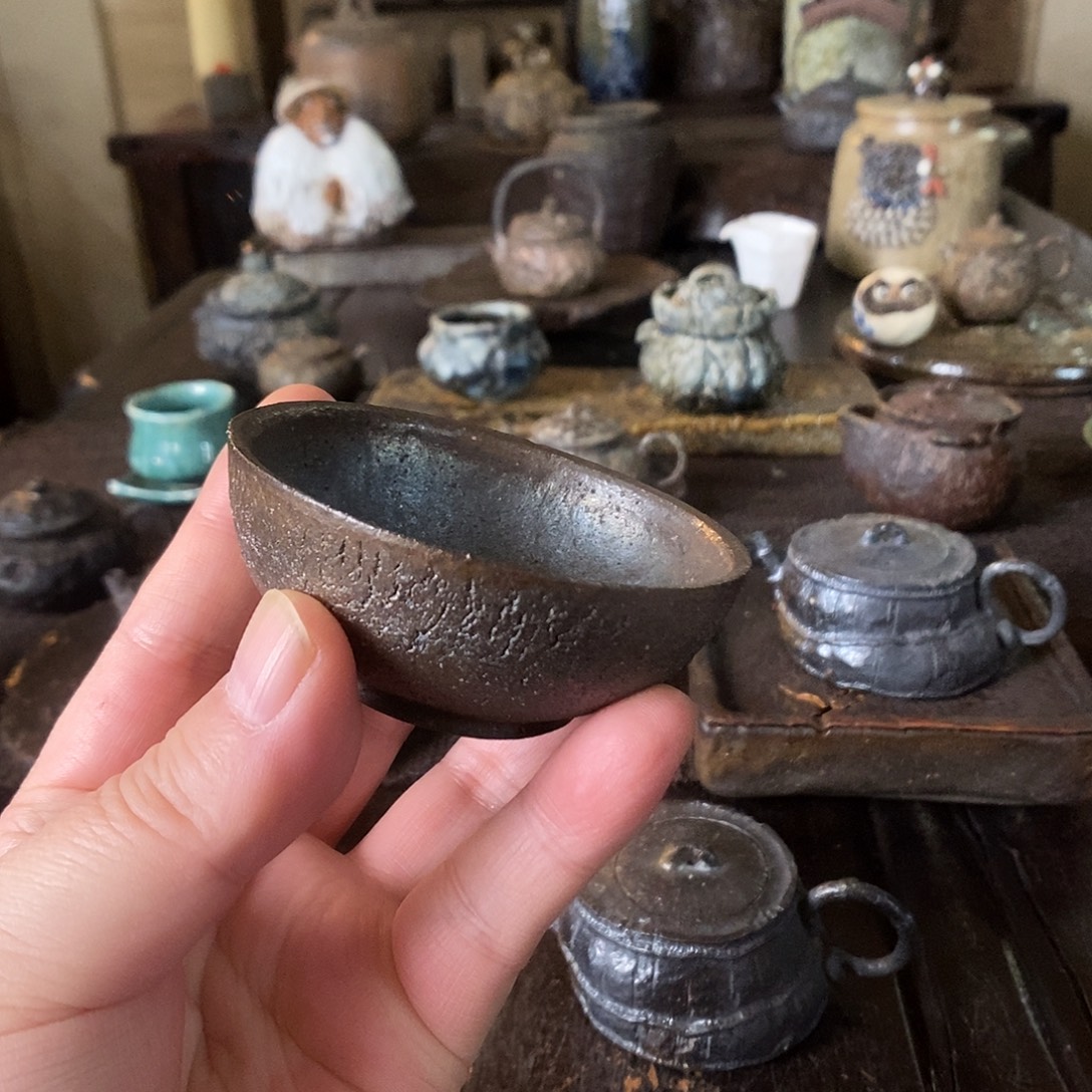 手工制作柴烧茶具