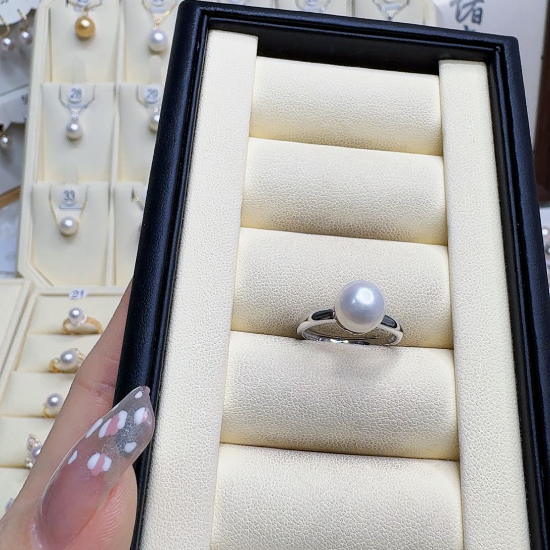 淡水珍珠戒指银S925镶嵌