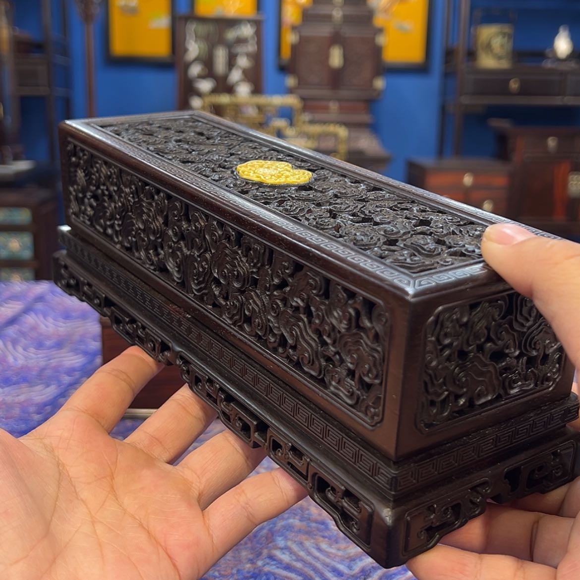 【闪购商品】红酸枝木类成套家具香盒