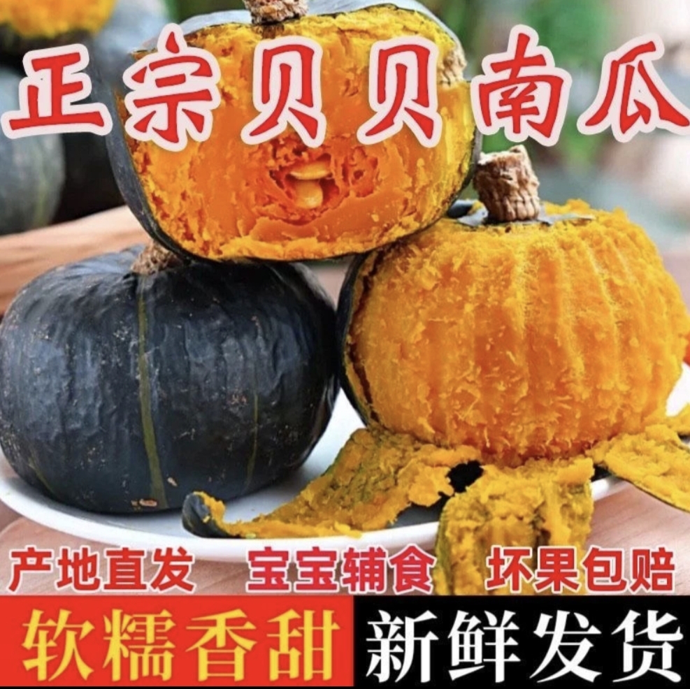 【亏本5斤】贝贝南瓜5斤装粗粮宝宝辅食粉面香甜板栗味小南瓜健身
