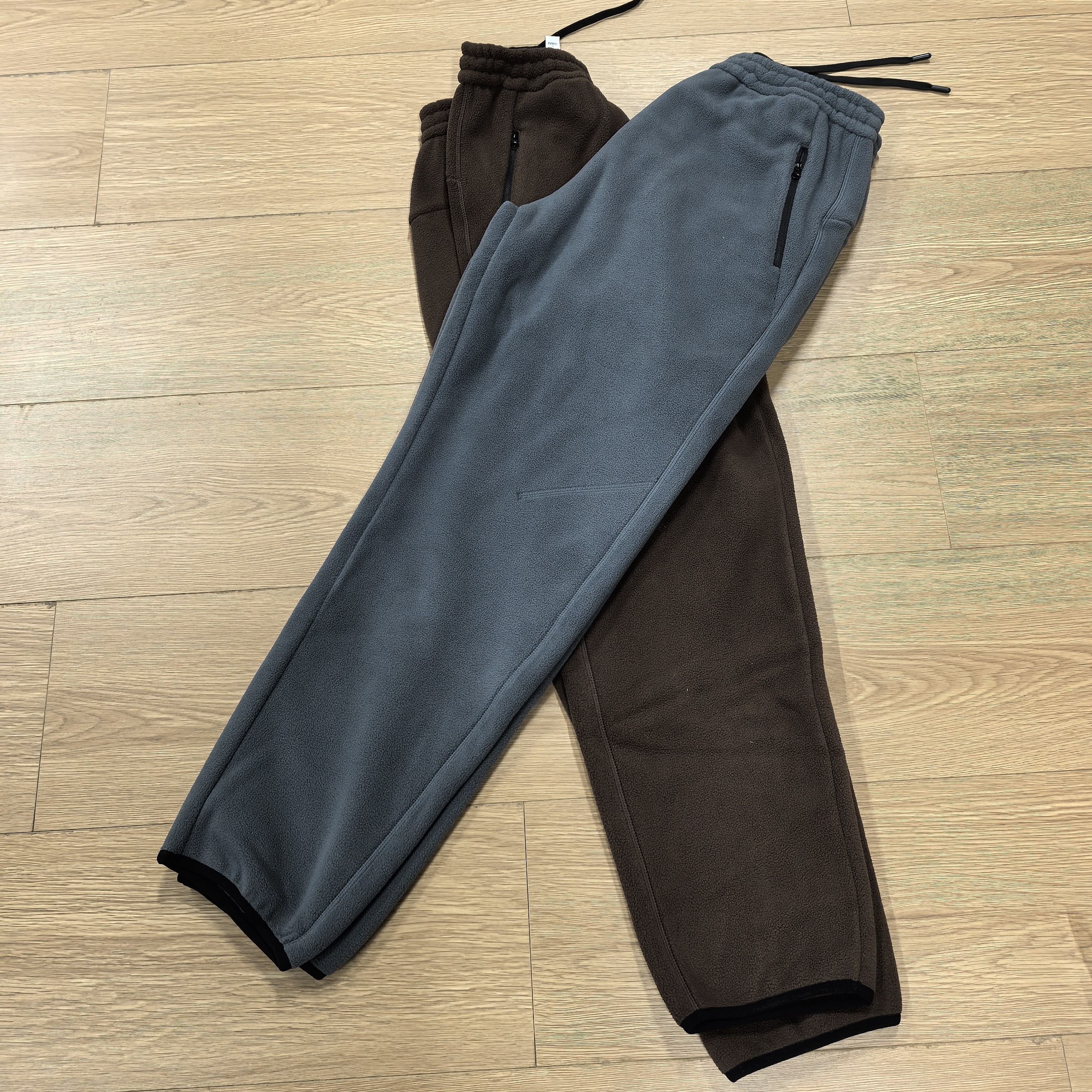 121529摇粒绒素裤子保暖长裤男士女士情侣款