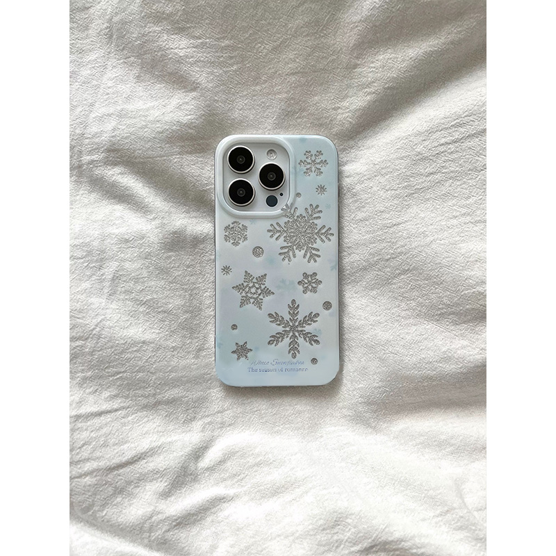 BANCA冬日氛围感闪粉雪花适用iPhone16promax手机壳苹果15/14/13