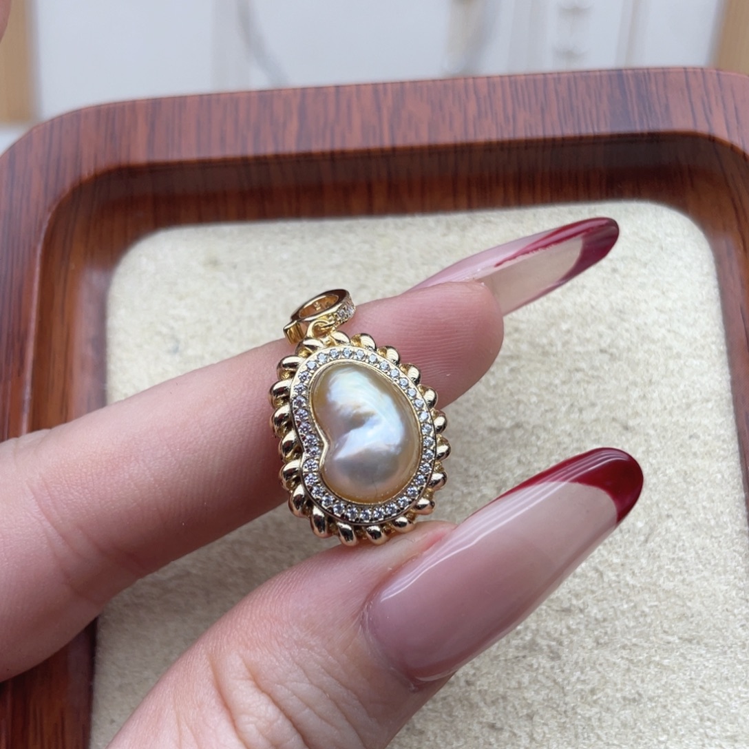 海水珍珠银S925镶嵌颈饰X100