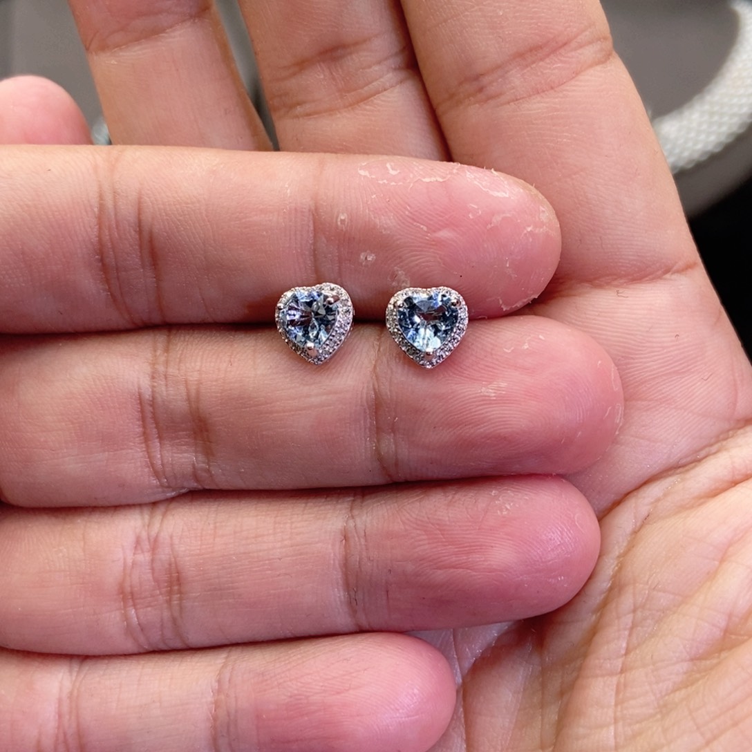 托帕石耳饰银S925镶嵌?