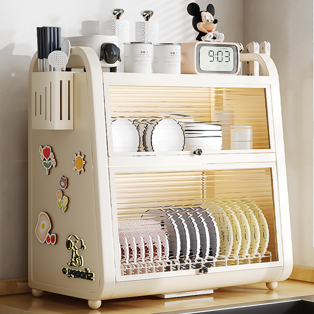 碗碟收纳架厨房置物架台面碗柜双层放碗盘沥水碗架碗筷餐具收纳盒