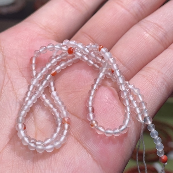 南红玛瑙荔枝冻小米珠 2.9mm未镶嵌