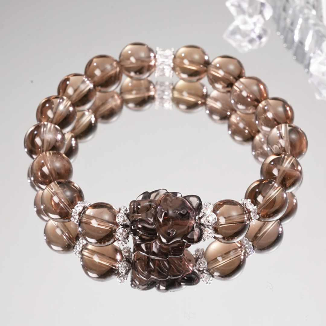 F【茶晶九尾】天然茶晶九尾狐高品轻奢手串