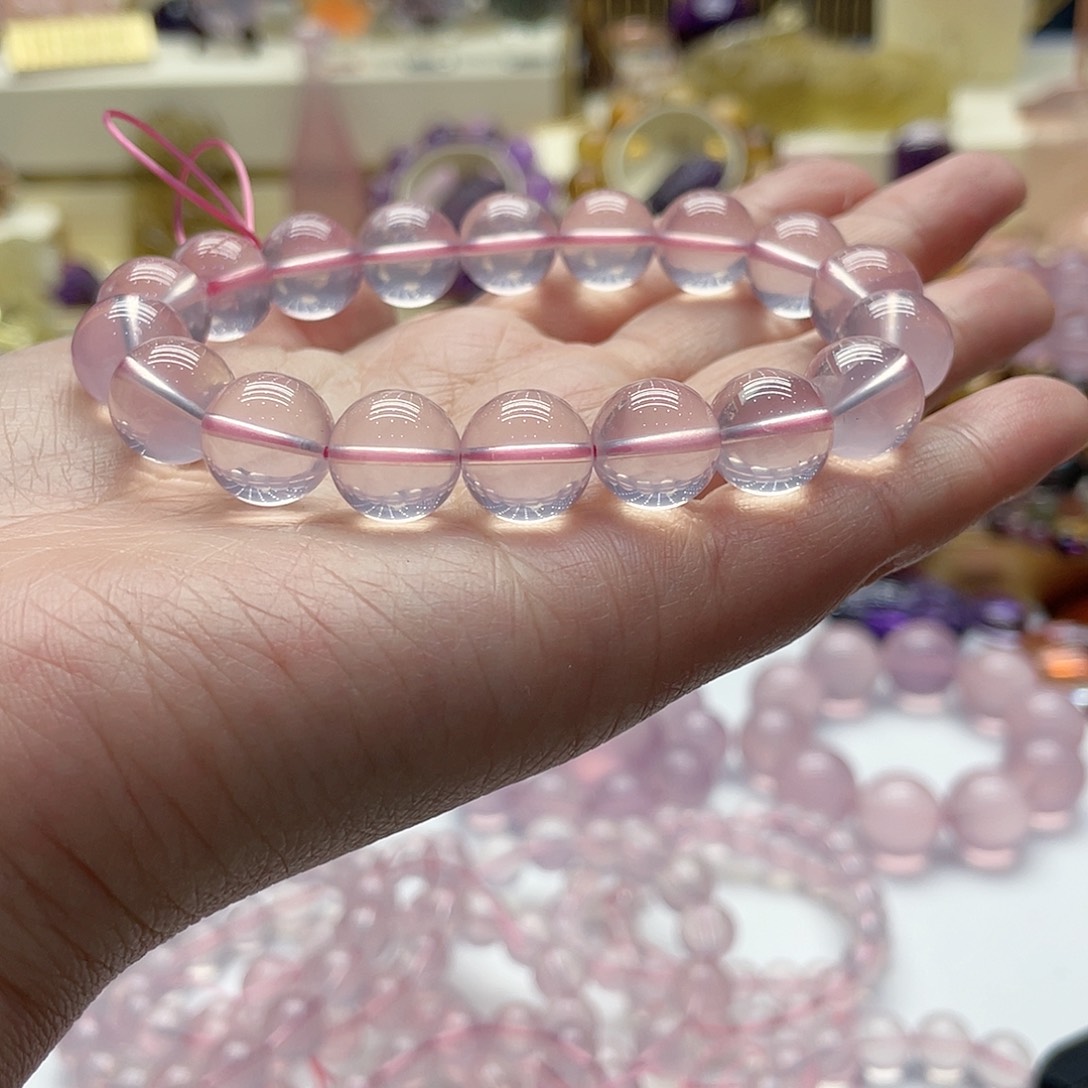 芙蓉石手链未镶嵌粉晶