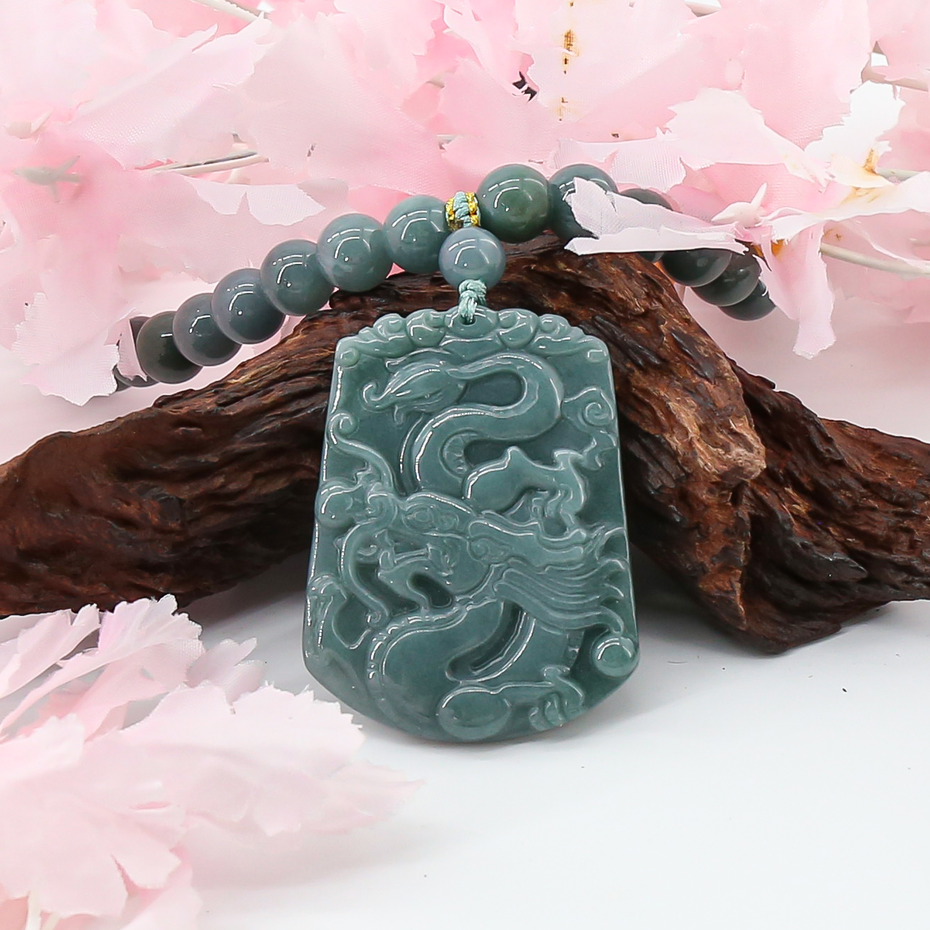GZ9340-翡翠龙牌挂坠（礼盒+证书）