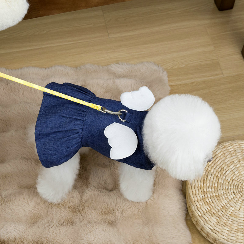 狗狗衣服春夏新款 小型犬猫咪裙子 宠物守护牵引裙