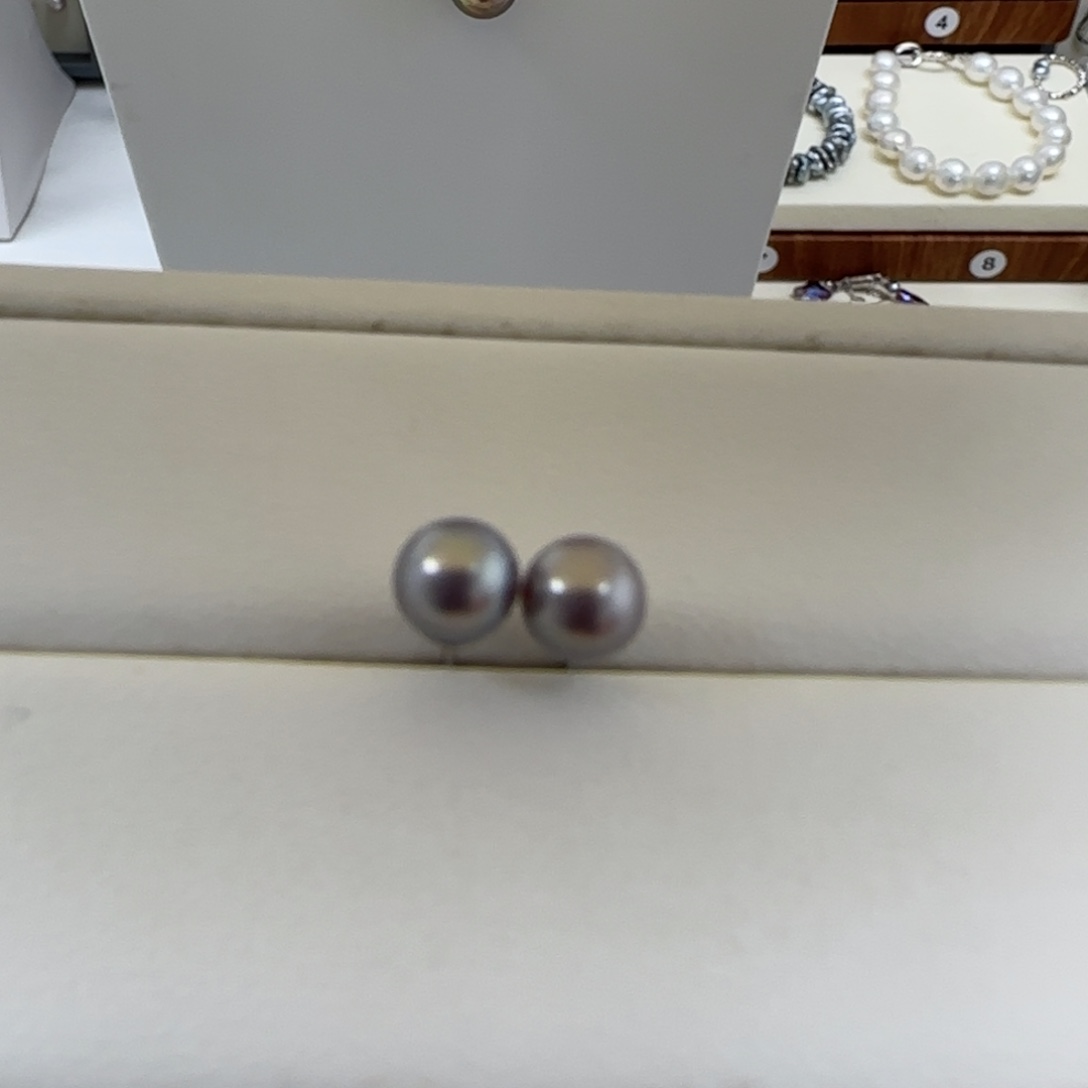 银S925镶嵌淡水珍珠耳饰