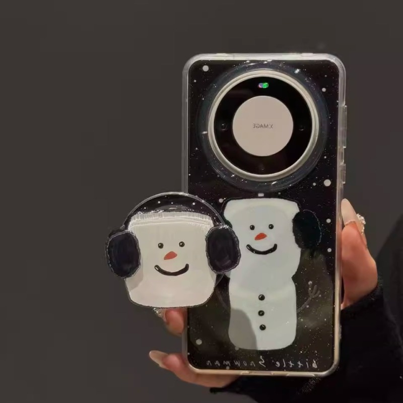 适用华为mate80pro手机壳新款mate70pro满屏雪花冷帽耳机雪人磁吸