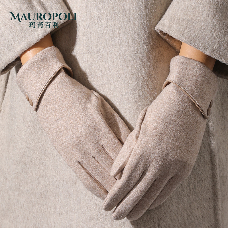 保暖手套女冬季2025新款户外防寒加绒法式毛手套女短款送妈妈礼物