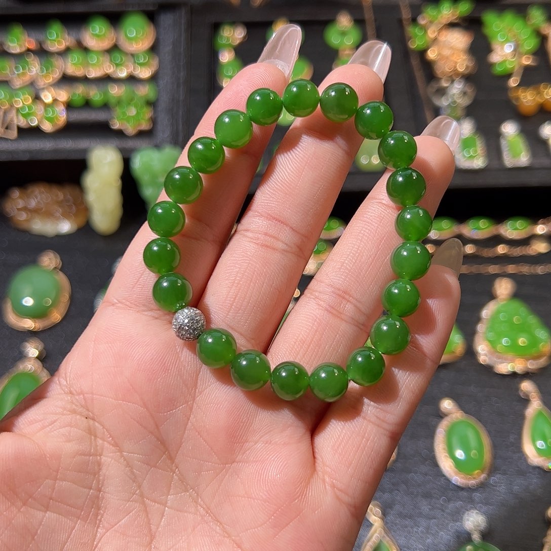 和田玉（碧玉）手链未镶嵌