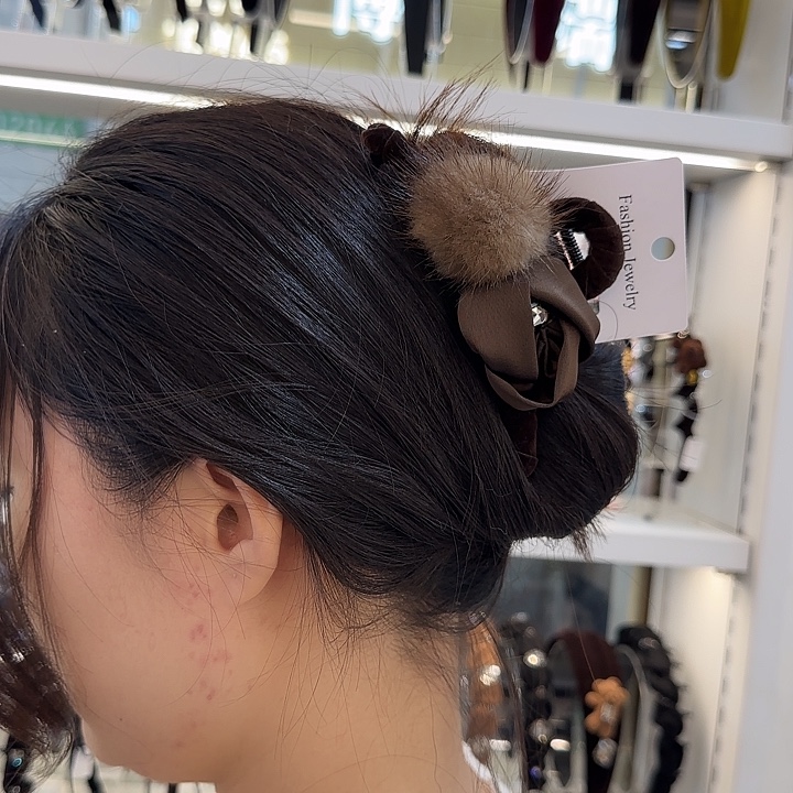 三醋酯纤维玫瑰不语抓夹-102