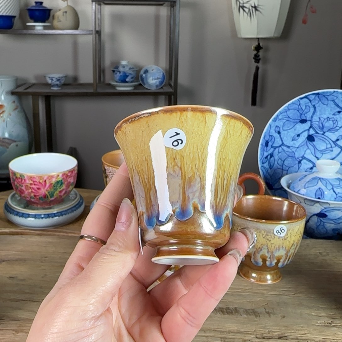 杯景德镇陶瓷柴烧多人