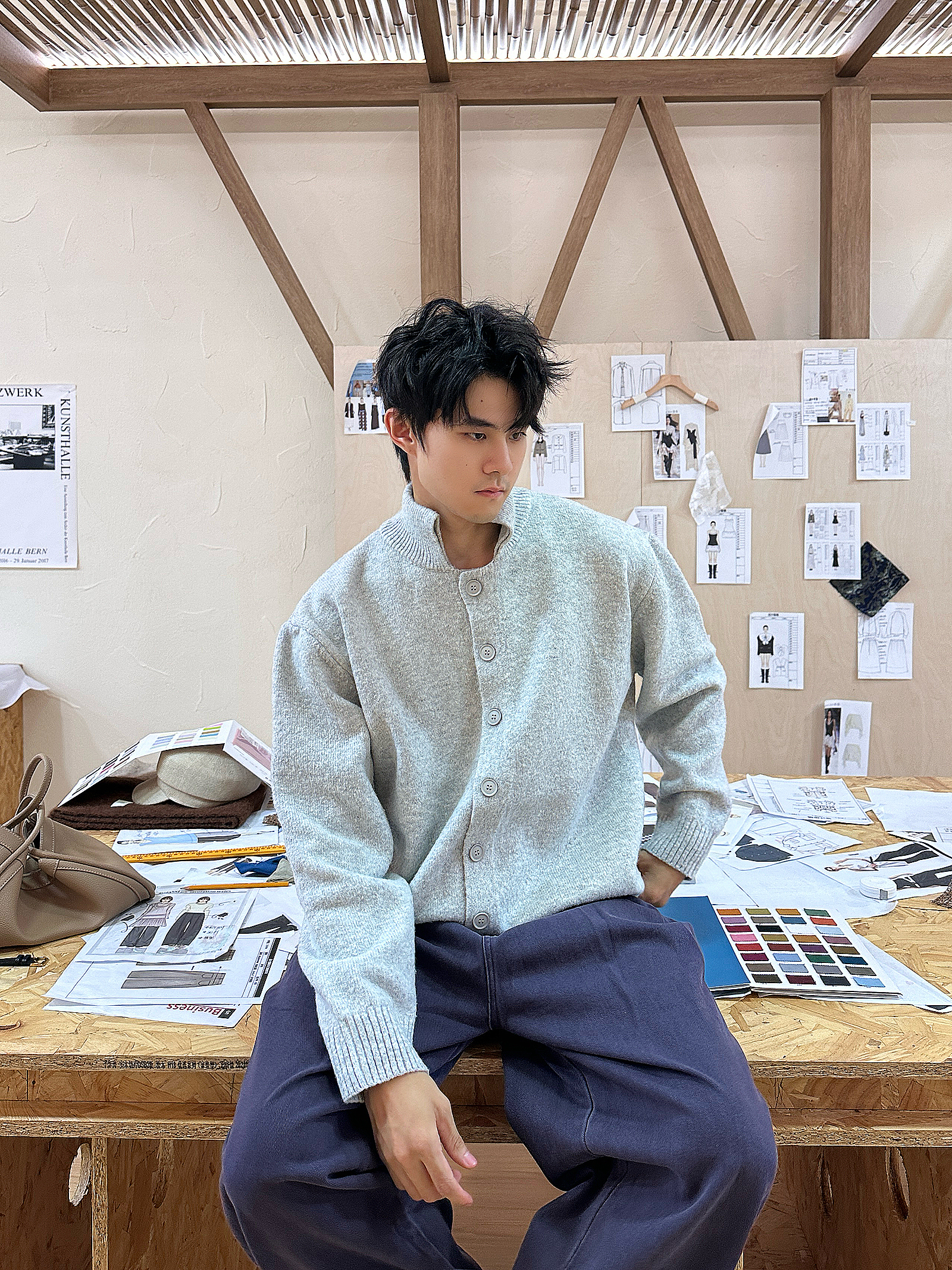 Bloom Studio【软糯肌理】新钱风慵懒简约百搭针织衫休闲半高领上衣